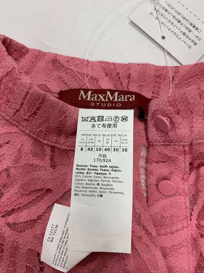 マックスマーラステュディオ 24262360116 ワンピース 42 ピンク レース調 フロントボタン ITH5PZM1C8T8
