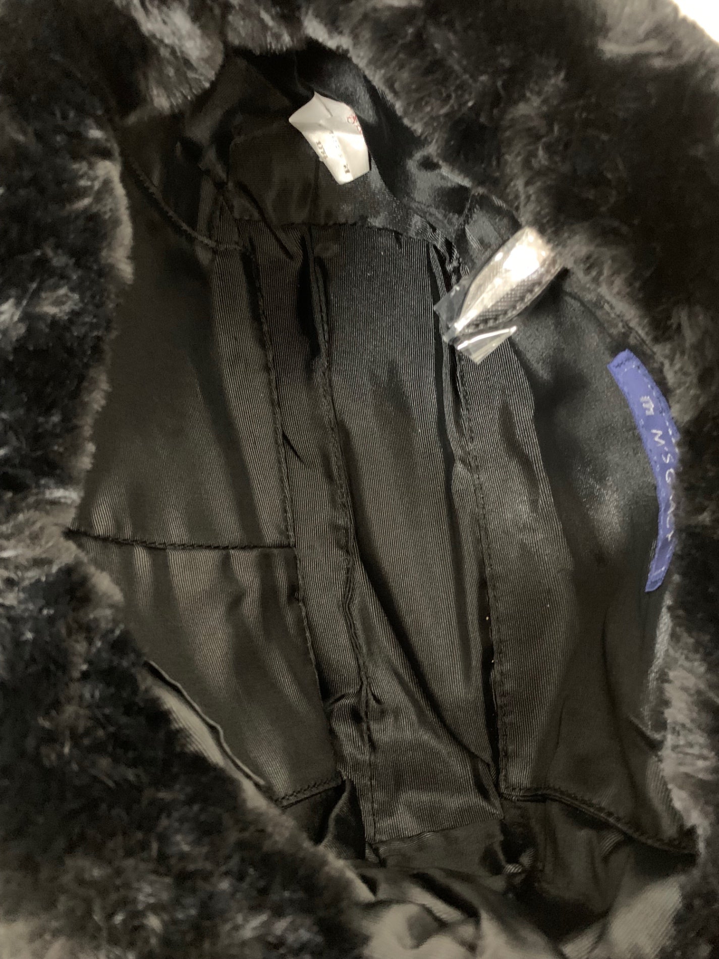 エムズグレイシー 674527 ハンドバッグ ブラック フェイクファー バッグインバッグ リボン ITVMIWYK4SHG