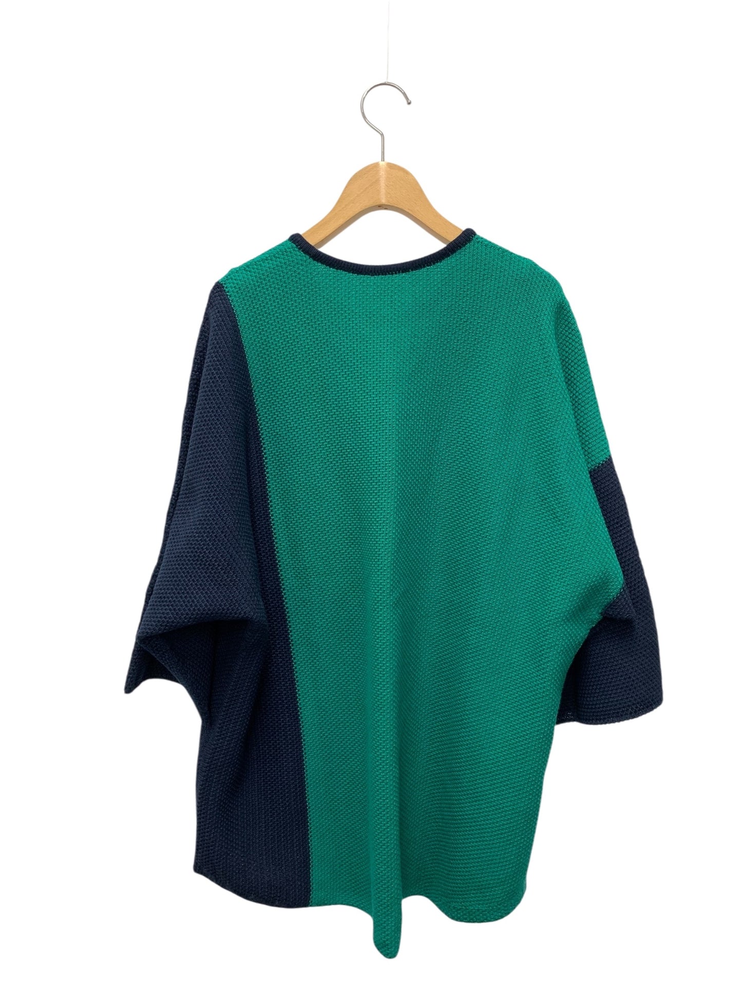 オムプリッセイッセイミヤケ HP12KN001 プルオーバー F グリーン コットン バイカラー ITWKQ30QI1ZE