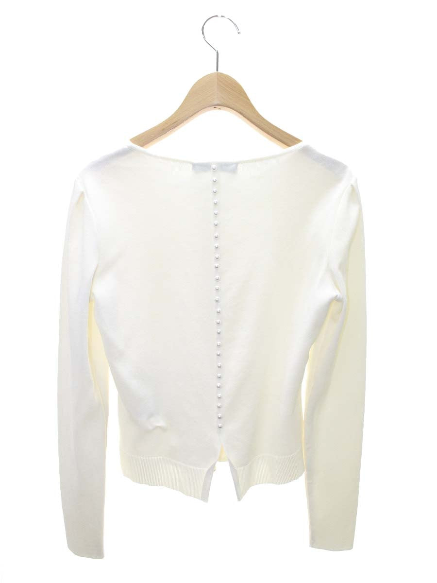 ルネ basic 5012310 カーディガン 34 ホワイト フェイクパール Ｗジップ ITKEAM1H2KRK