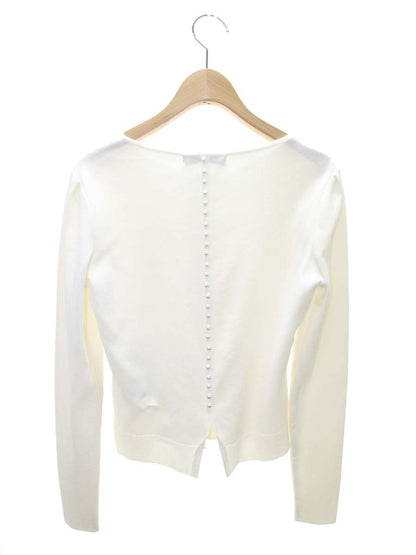 ルネ basic 5012310 カーディガン 34 ホワイト フェイクパール Ｗジップ ITKEAM1H2KRK