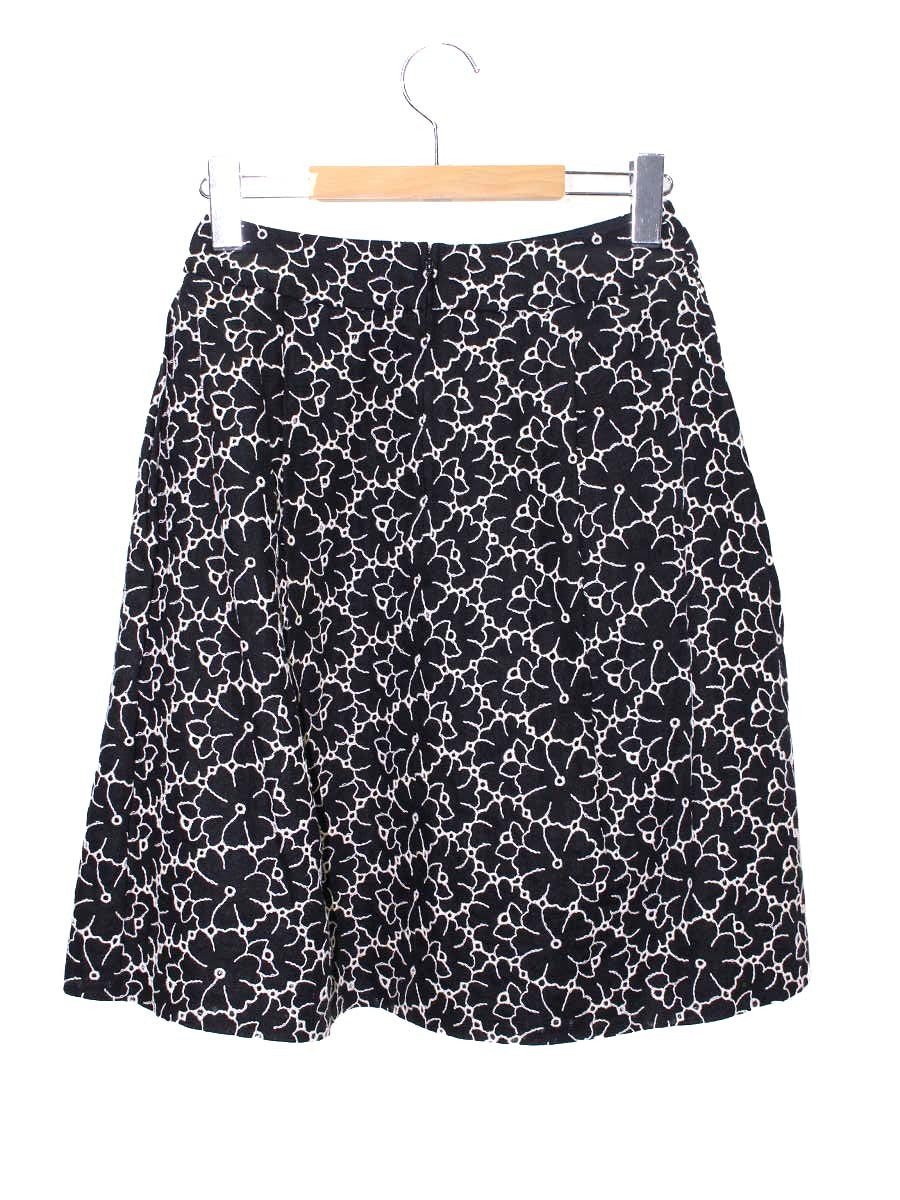 ルネ 6424420 スカート 34 ブラック カットワーク フラワーモチーフ IT1MO0E2L46Y 【SALE】