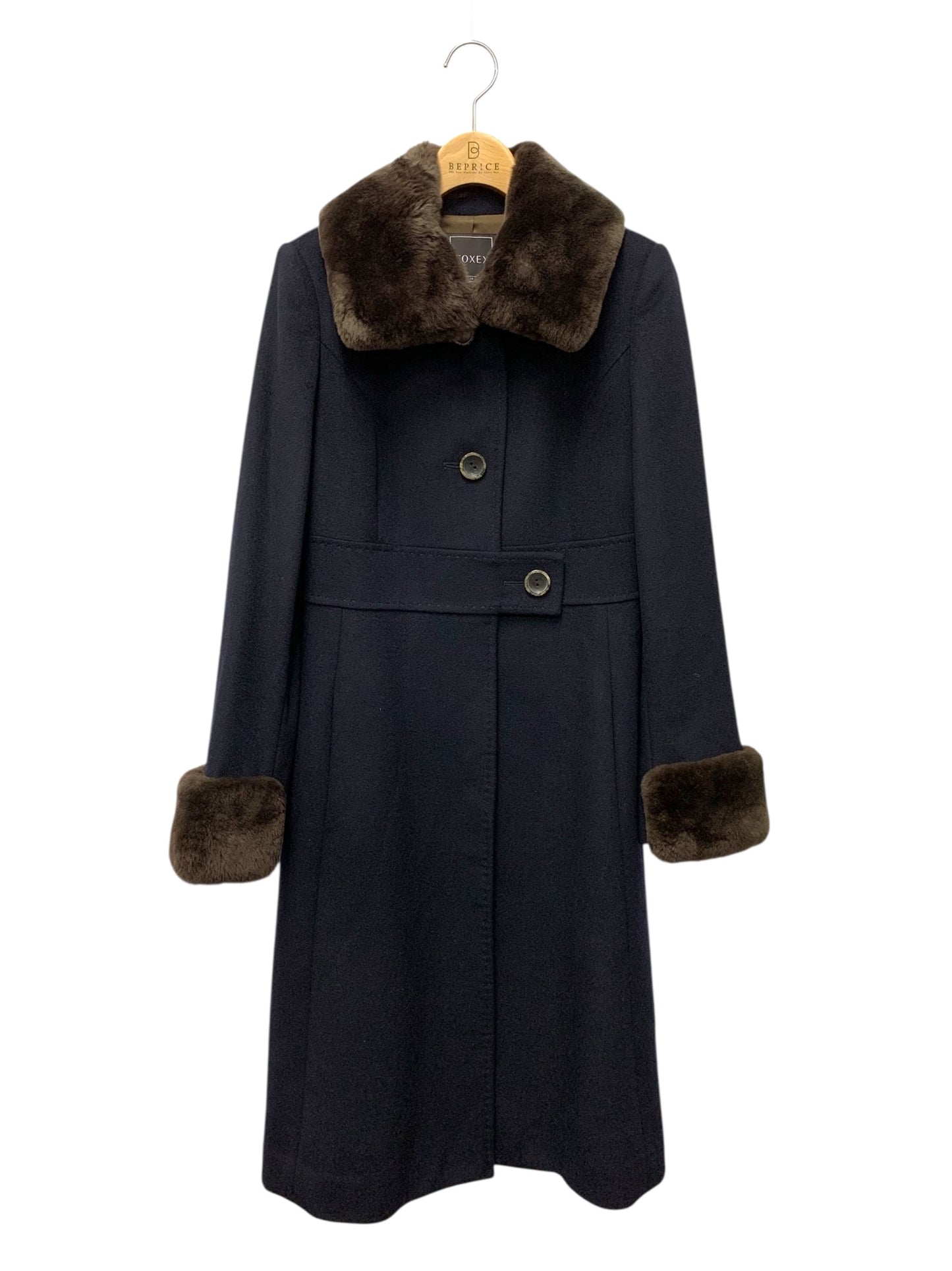 フォクシーブティック Coat Slender Shape 34820 コート 38 ネイビー ヌートリアファー ITLJDX2FNEDT