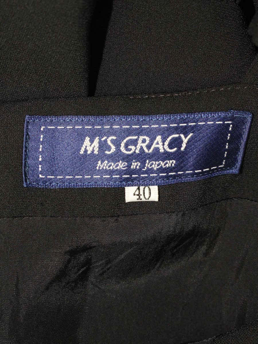 エムズグレイシー 111117 ワンピース 40 ブラック ティアード メッシュ ITMKUB4AQH0D