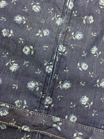 エムズグレイシー 小花モチーフ 511348 デニムワンピース 38 ネイビー フラワーモチーフ ITLOII1CK50K