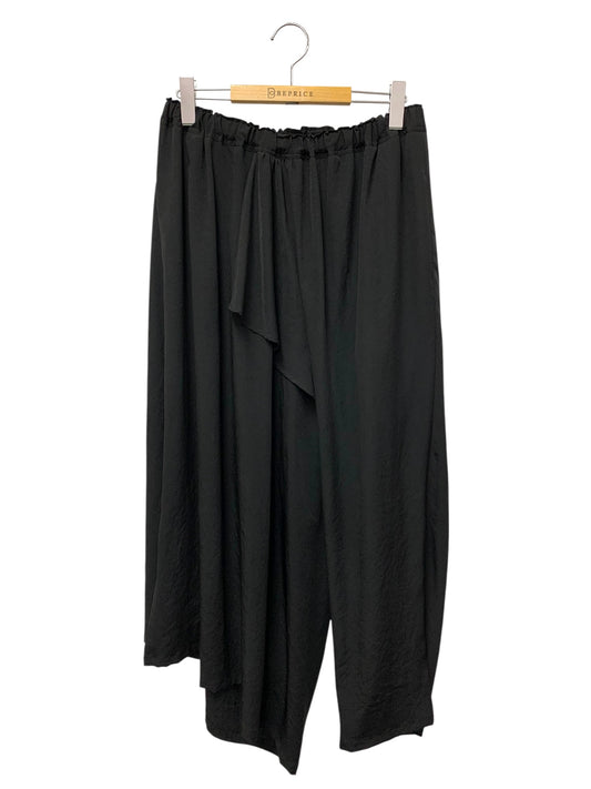 ヨウジヤマモト COLLECTIONS TA/PEクレープデシン ギャザーラップパンツ FO-P62-500 1 ブラック ITKC242TQTGQ