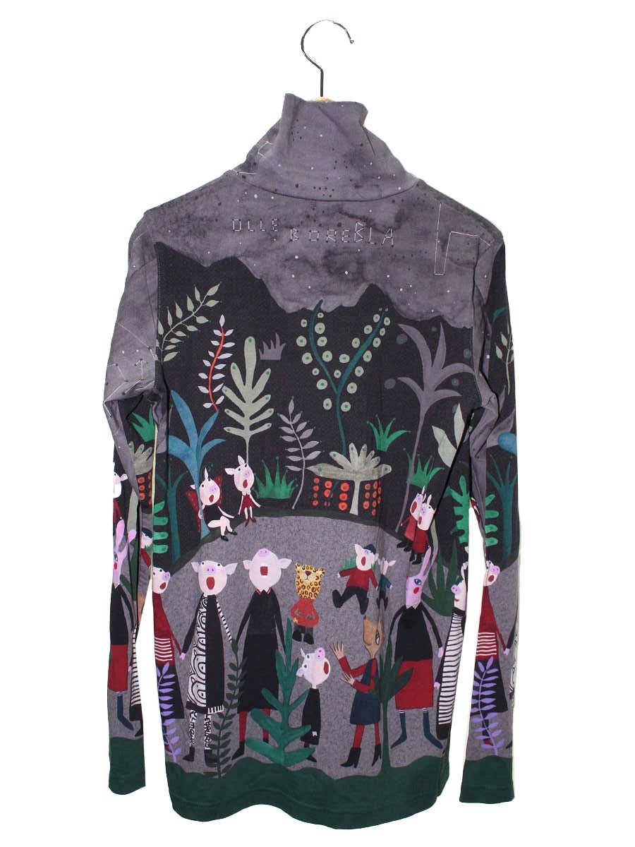 アルベロベロ 432410 カットソー F ブラック アニマルモチーフ 星空 ハイネック IT9X62YWOUYG