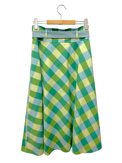 エムズグレイシー 217313 スカート 40 グリーン リボン フレア ITYSQ0Z3BX0S