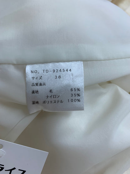 エムズグレイシー 924544 コート 38 アイボリー ノーカラー フリル IT7YBJFLTDGG