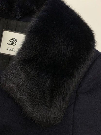 フォクシーブティック Coat Conserved Foxey 39265 コート 40 ネイビー カシミヤ ミンクファー ITU2LUDPF3CG