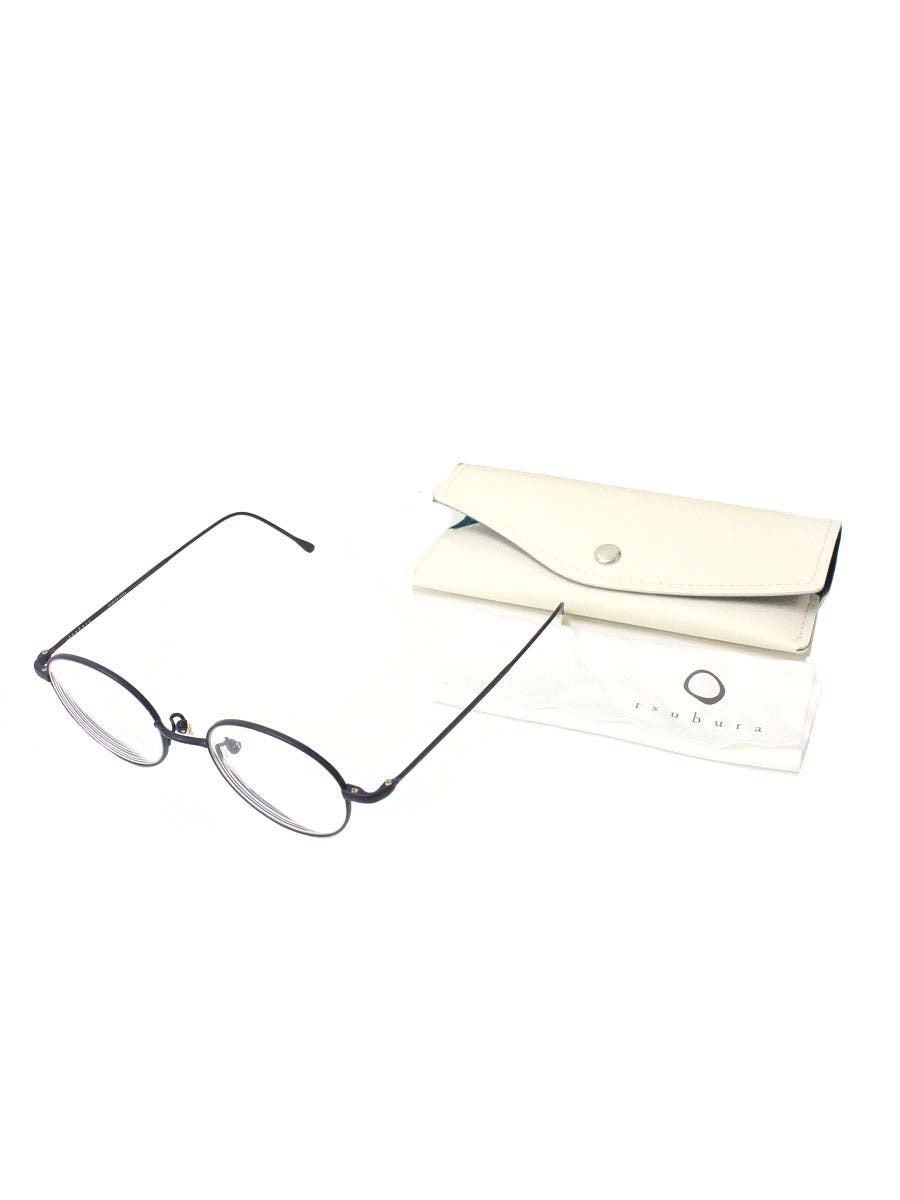 ツブラ T-08 メガネ ネイビー メタルフレーム フルリム ボストン ITPBBOB3UFED 【SALE】