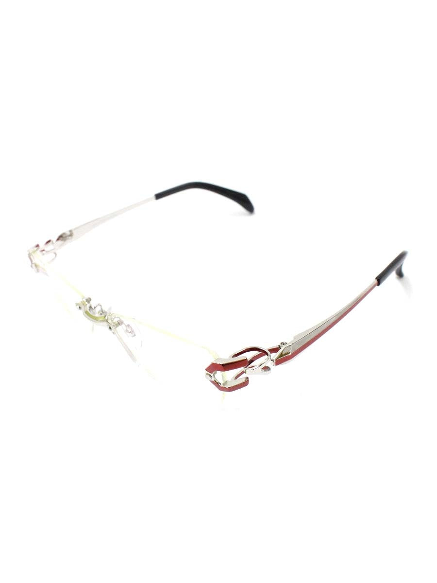 マサキマツシマ MF-1187 眼鏡 メガネ シルバー/レッド/ブラック メタルフレーム リムレス スクエア IT5UKWAAJMQW