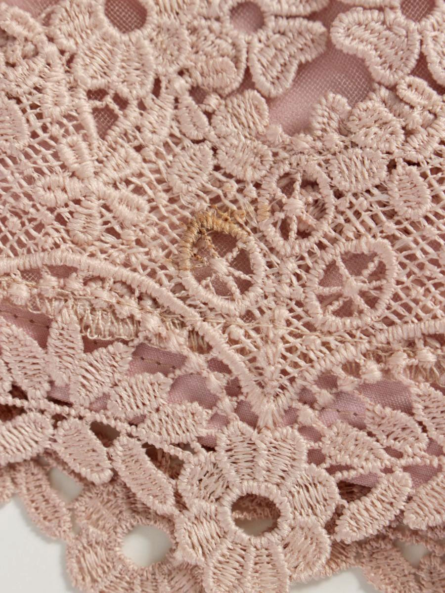 スーパービューティー スカート 42 ピンク 花柄レース リボン付き ITVINQNY6K5Y