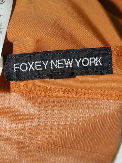 フォクシーニューヨーク ストレッチタフタ 24126 スカート 38 オレンジ IT0GNPT1CD0C