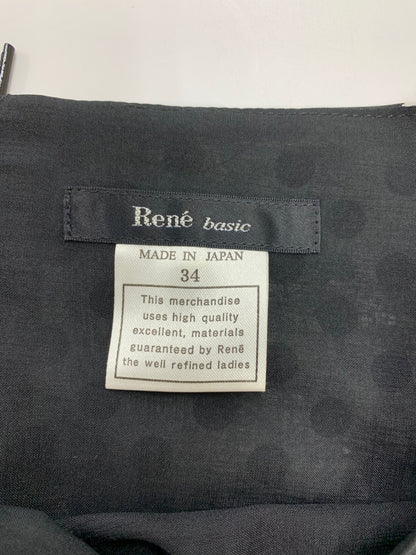 ルネ basic 5916280 ドレス ワンピース 34 ブラック ドット・水玉 ITXIJMP6Z734