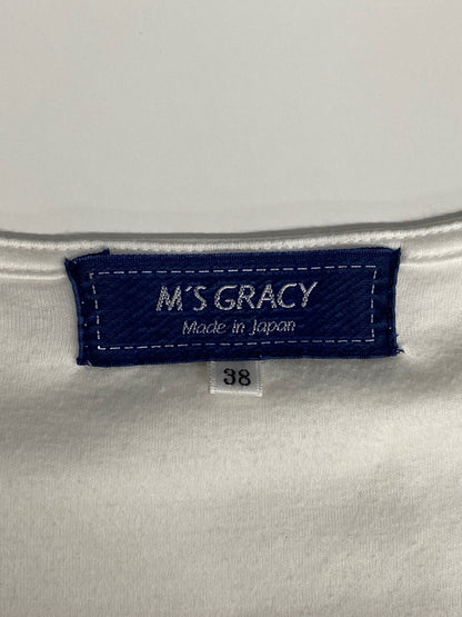 エムズグレイシー CherryCut sew 815315 Tシャツ カットソー 38 ホワイト チェリー スパンコール ITNE91HH9IS6