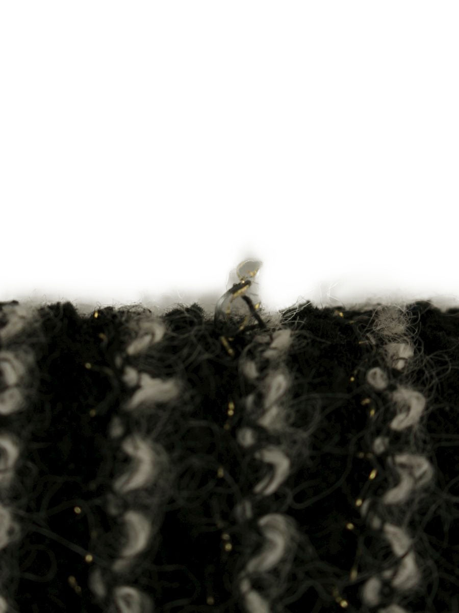 エムズグレイシー 424702 アウター 40 ブラック ラメ ニット リボン ウール IT83Z629Z1Q2