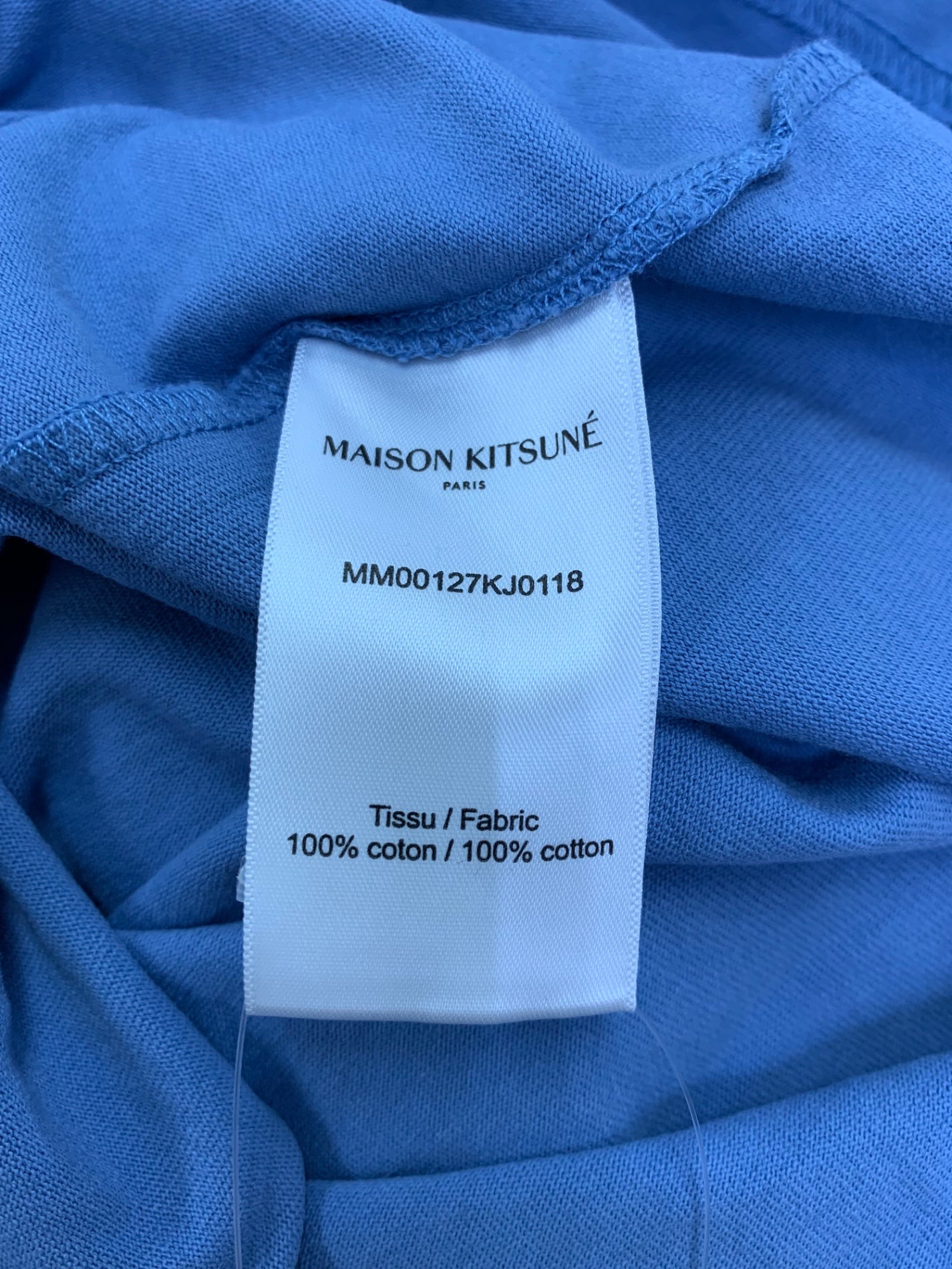 メゾンキツネ フォックスヘッド コンフォート Tシャツ MM00127KJ0118 S ブルー ITD6BI0XASPW