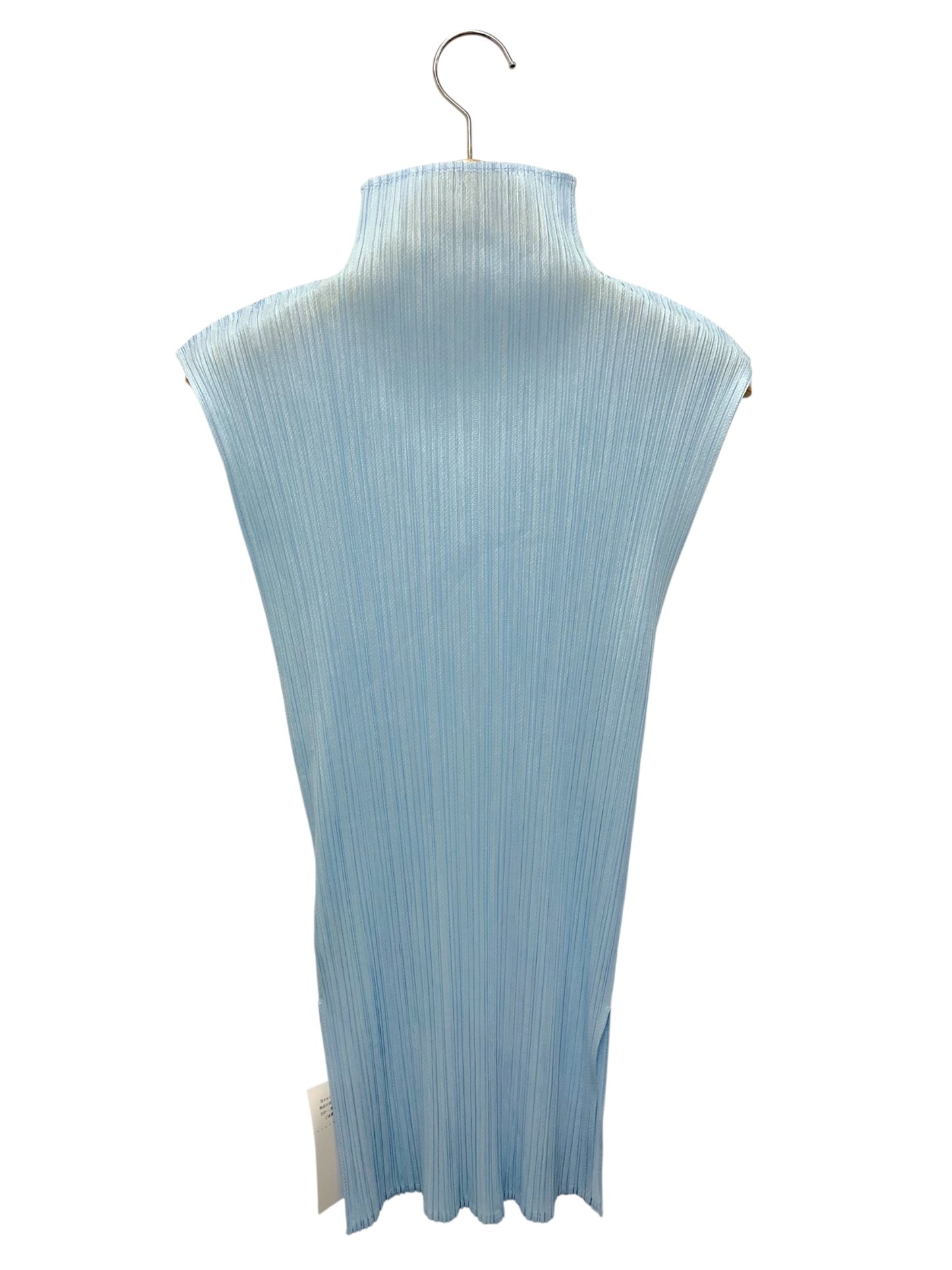 プリーツプリーズイッセイミヤケ PP71-JK203 カットソー 3 ブルー ボトルネック サイドスリット IT5R3EWEHM2C