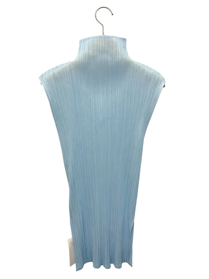 プリーツプリーズイッセイミヤケ PP71-JK203 カットソー 3 ブルー ボトルネック サイドスリット IT5R3EWEHM2C