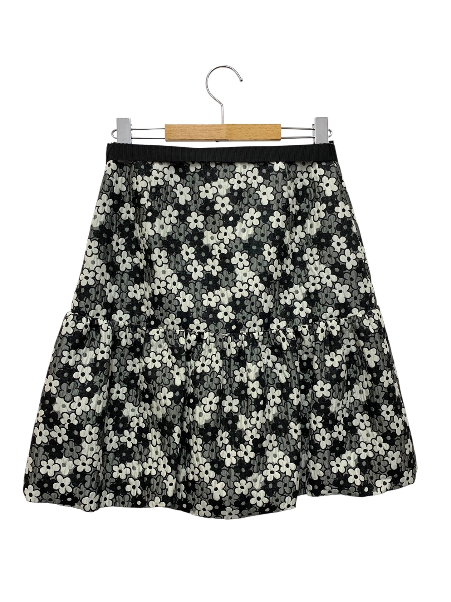 エムズグレイシー 327517 スカート 38 グレー ラメ フラワーモチーフ バルーン ITTZVWJ20LP4 【SALE】