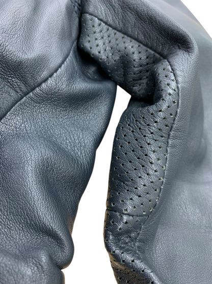 ランバンオンブルー LB-PL-44182 ジャケット 46 ネイビー ジップアップ ラム 羊革 レザー IT9MW72YHP98