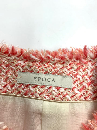 エポカ ライトファンシーツィード ノーカラージャケット M5E17-530 40 ピンク ITO5DYMXWS8A