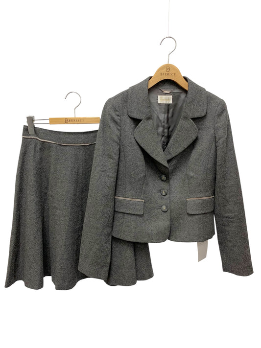 ハロッズ 13500201/13510201 スカートスーツ 2 グレー カシミヤ混 ITQ7NRMR28W4