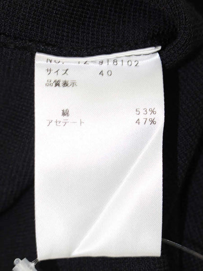 エムズグレイシー 918102 カーディガン 40 ブラック ニット ジップアップ カメリア リボン ITV986AO89NG 【SALE】