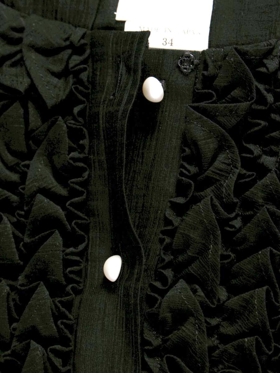 ルネ 5936320 ワンピース 34 ブラック ノースリーブ ワンピースドレス パール フリル ITGPY2BAAJ4C 【SALE】