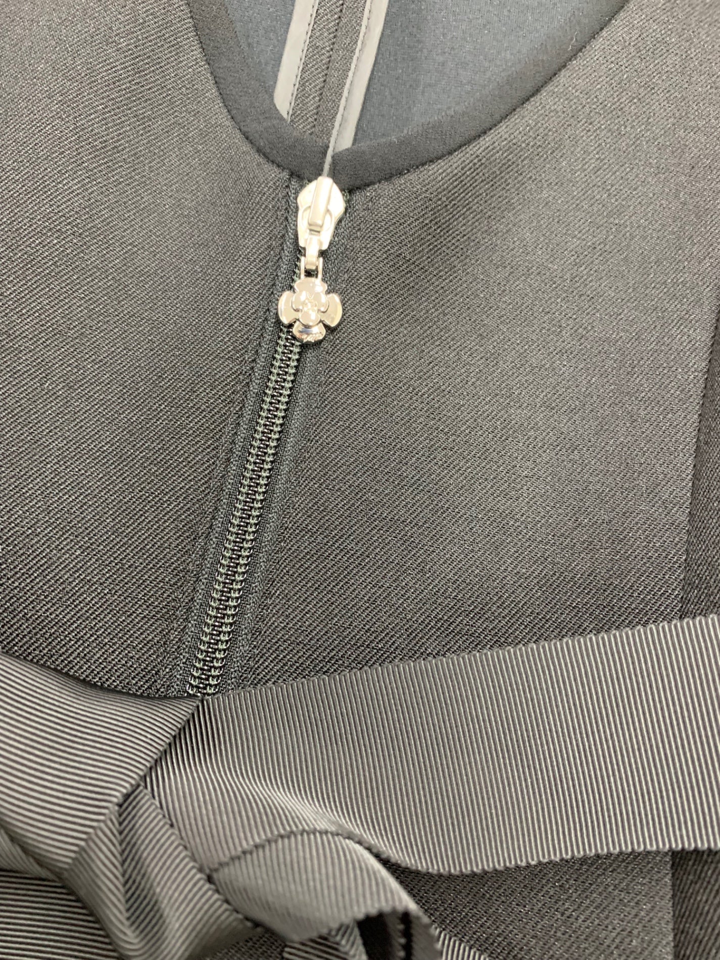 エムズグレイシー 411511 ジャンパースカート 36 ブラック ボンディング リボン フロントジップ ITST6LQR9C26