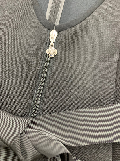 エムズグレイシー 411511 ジャンパースカート 36 ブラック ボンディング リボン フロントジップ ITST6LQR9C26