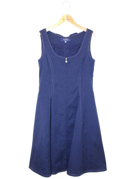 エムズグレイシー Denim like Jumper Skirt 911108 ワンピース 36 ネイビー デニム ITKTRJQT7T36