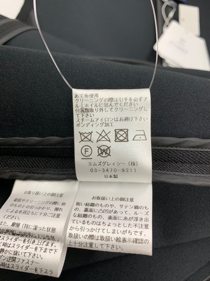 エムズグレイシー 411511 ジャンパースカート 40 ブラック ボンディング リボン フロントジップ IT6P9PIUTY2O