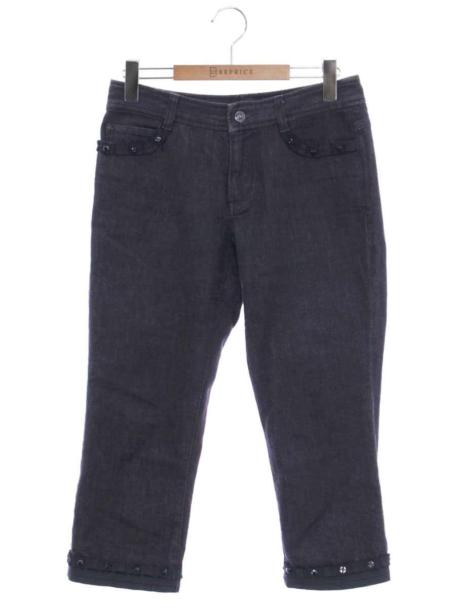 トゥービーシック W5R07-851-29 デニムパンツ 40 ネイビー カラーストーン クロップド ITAKV4RPF1DC