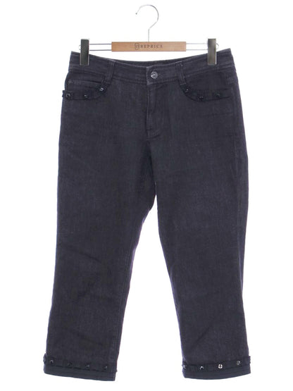 トゥービーシック W5R07-851-29 デニムパンツ 40 ネイビー カラーストーン クロップド ITAKV4RPF1DC