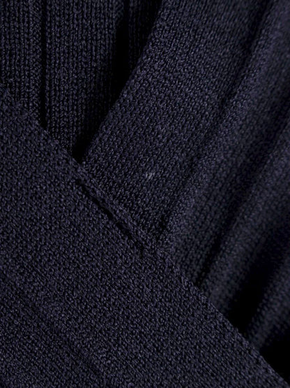 ダイアグラム 39133106-0 ワンピース 36 ネイビー カシュクール ニット IT1FUPB2S6ET