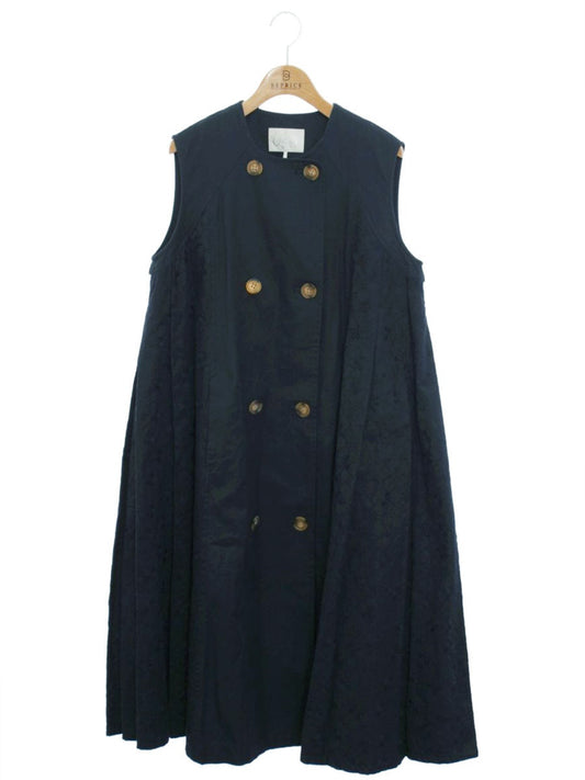 チェスティ 22K505 コートワンピース 1 ネイビー フラワーモチーフ 刺繍 フロントボタン ITA9HK4D0VN9