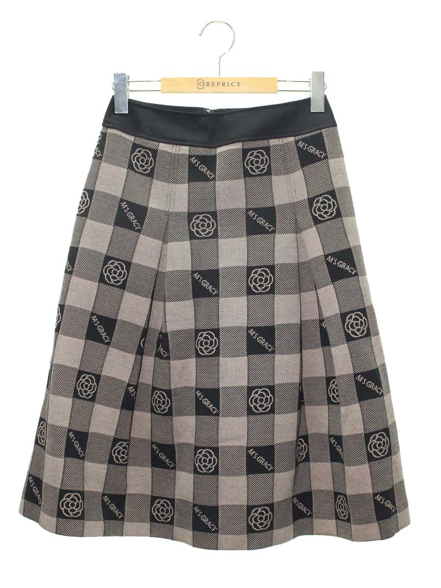 (訳あり)M'S GRACY エムズグレイシー プリーツフレアスカート LL 訳あり)M'S GRACY エムズグレイシー プリーツフレアスカート LL
