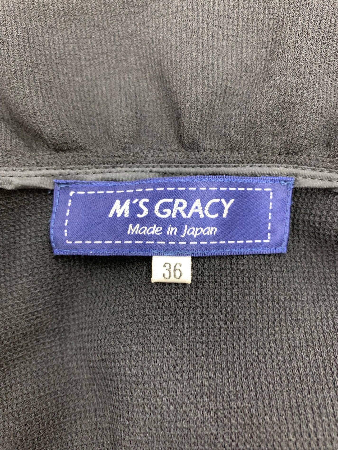 エムズグレイシー ギャザー襟シアーケープ 414302 カーディガン 36 ブラック ITXZD98LBFNS