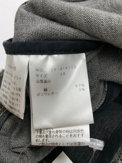 エムズグレイシー 414112 デニムジャケット 38 ブラック フリル ITCDI0ZT8EQS