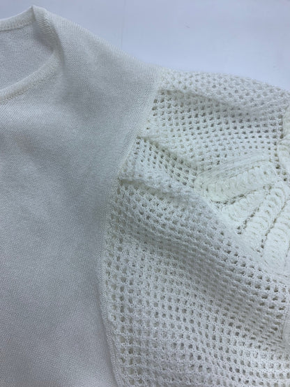 エムズグレイシー 袖モチーフ入り 518324 カーディガン 38 ホワイト パフスリーブ ITR9VF79EVW6