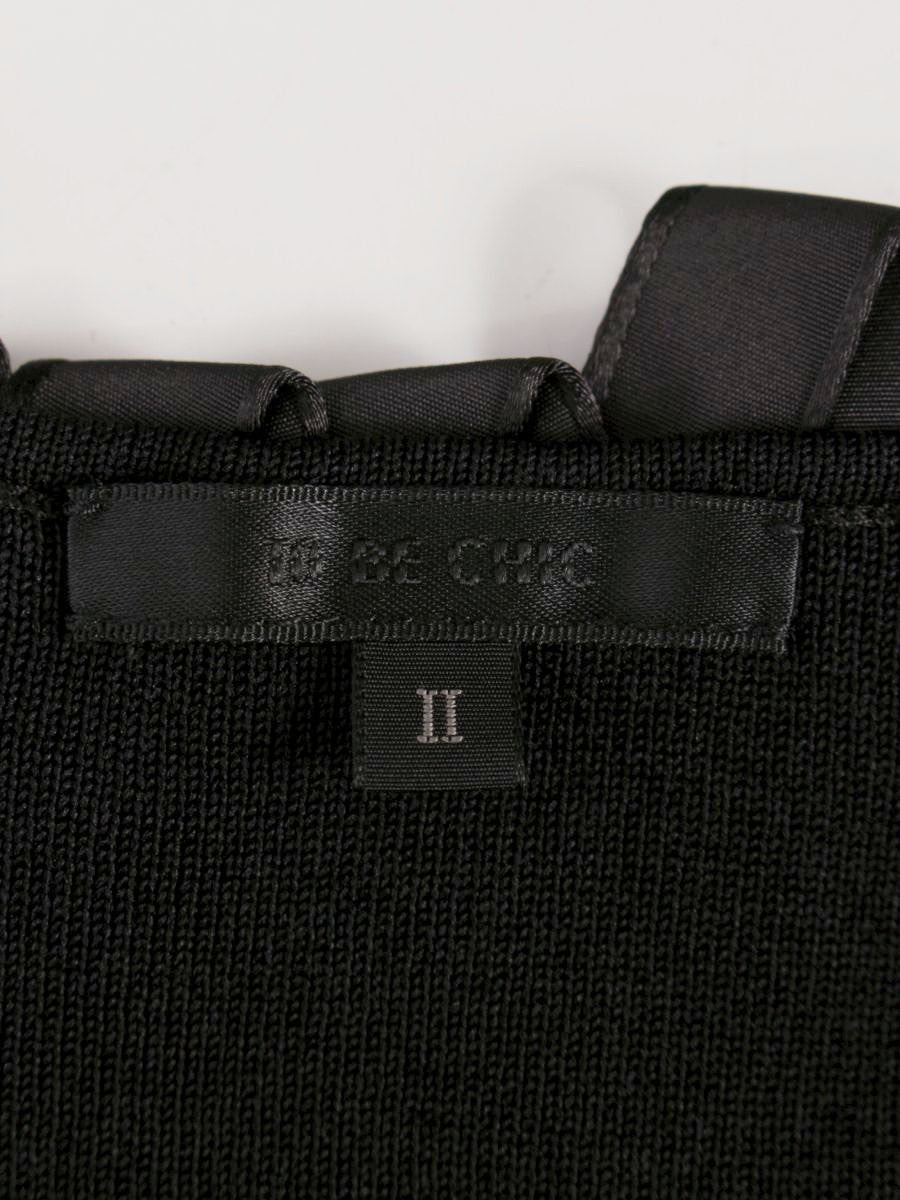 トゥービーシック UD445-252-09 ボレロ 2 ブラック ビーズ リボン ニット カーディガン ITABZSFWL98K