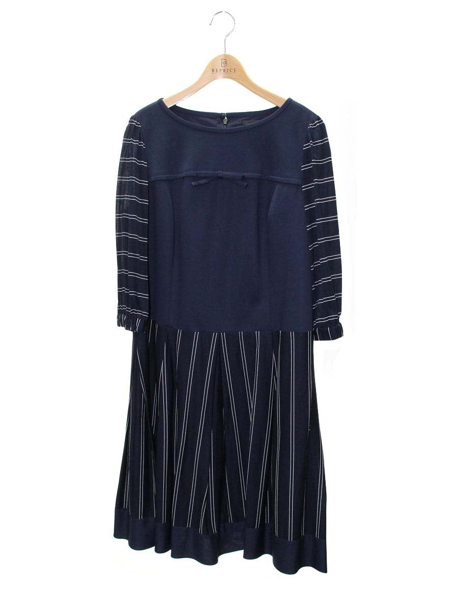 トゥービーシック W7J20-754-29 ワンピース 44 ネイビー リボン ITGCQUBTOJQW