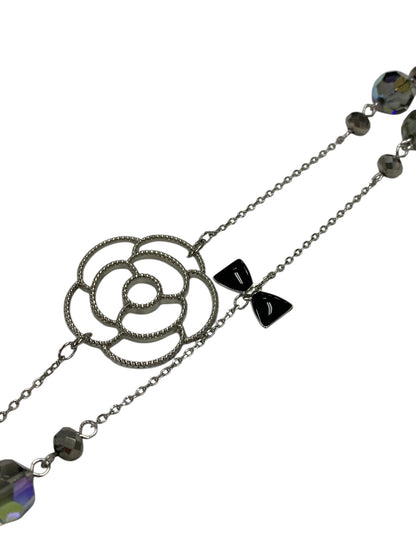 エムズグレイシー ネックレス シルバー カメリア リボン ストーン ITCNR8ZDISHX