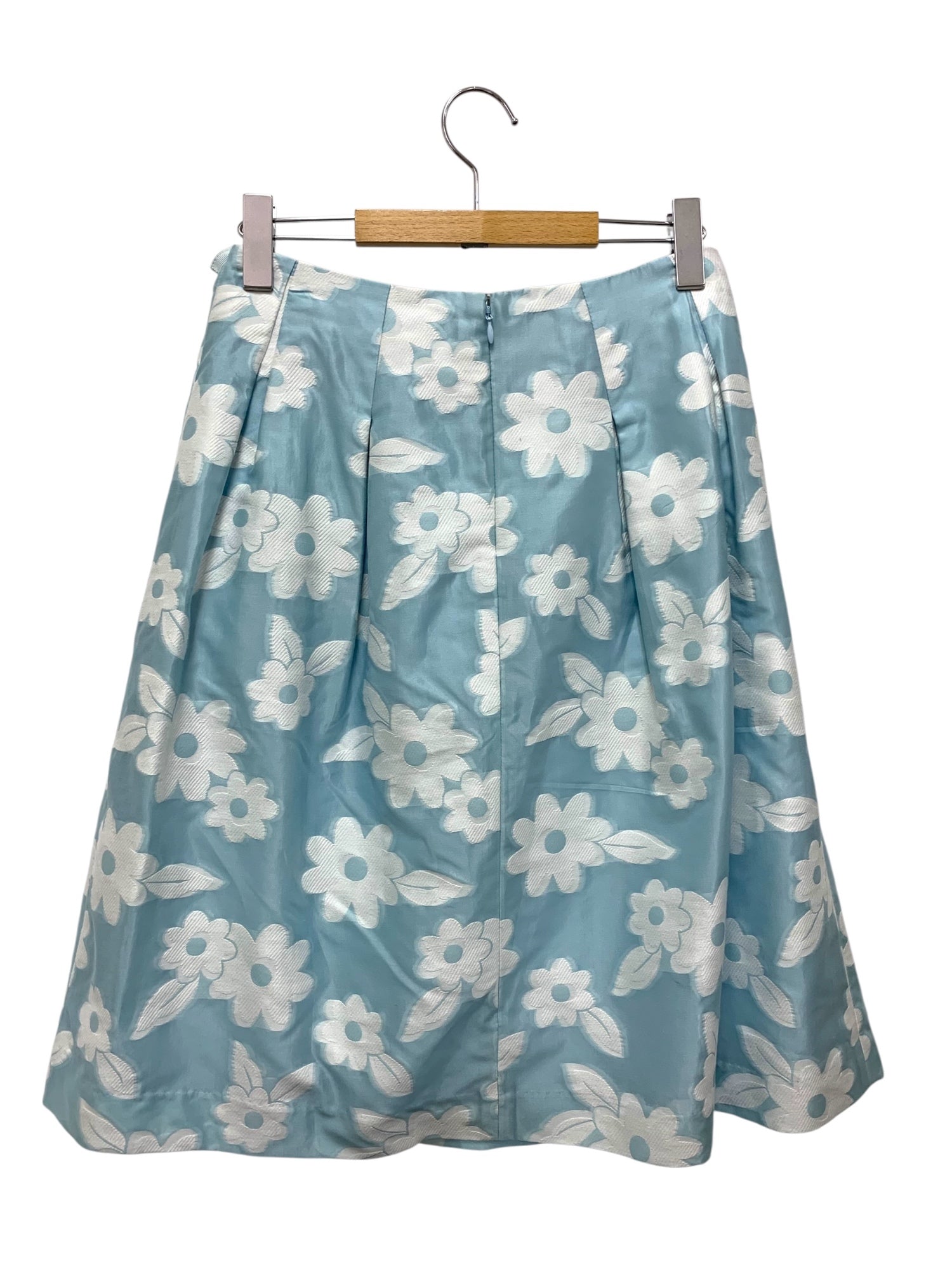 最終値下げ✿エムズグレイシー✿花柄スカート✿42 エムズグレイシー 017126 スカート 40 ブルー オーガンジー フラワー