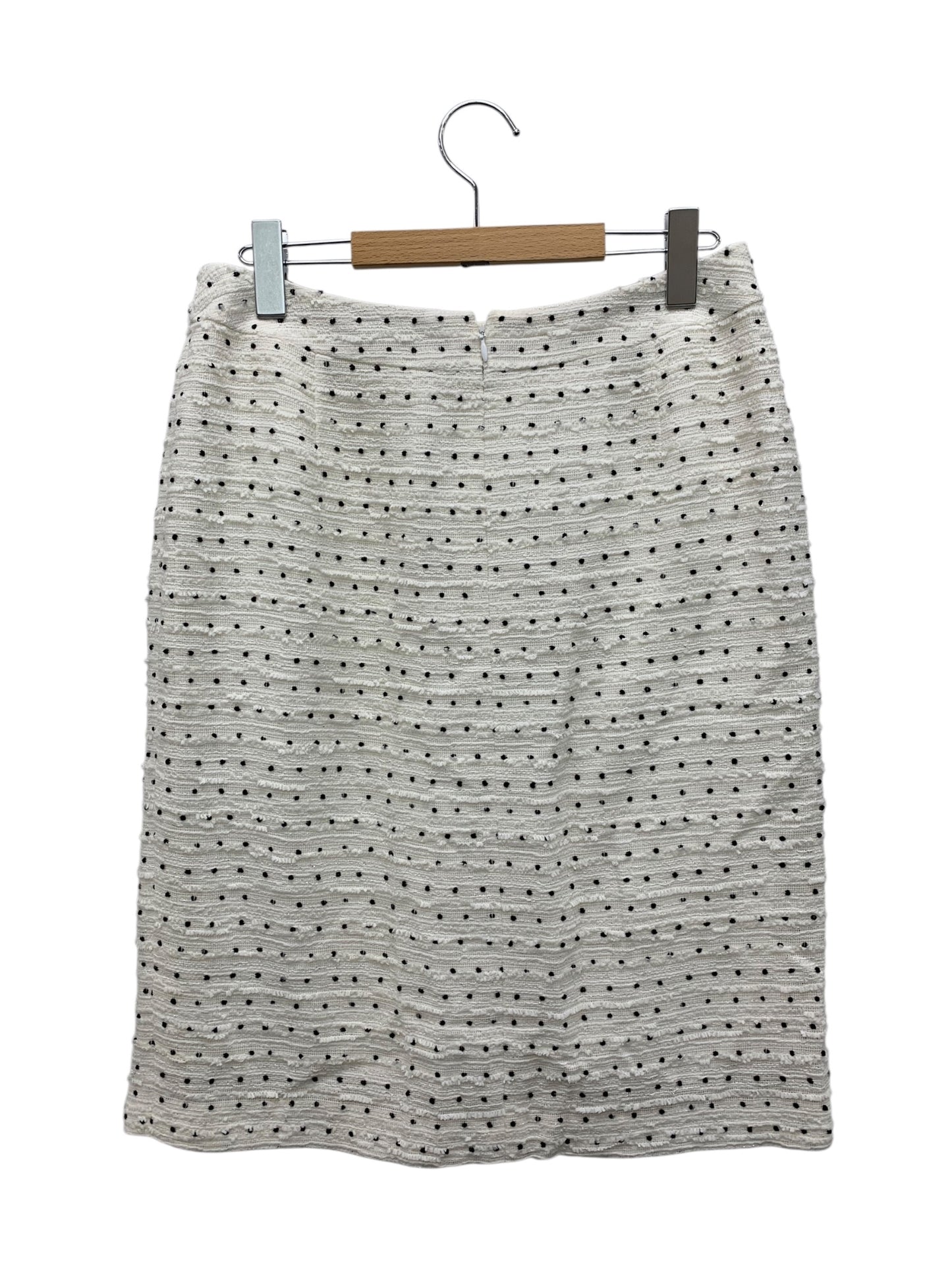 エムズグレイシー 024109/027114 スカートスーツ 42 ホワイト ツイード リボン IT8GW5AZR9XC