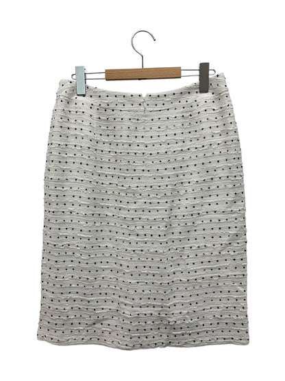 エムズグレイシー 024109/027114 スカートスーツ 42 ホワイト ツイード リボン IT8GW5AZR9XC