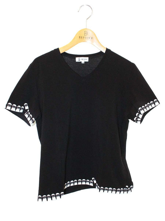 スタジオピッコーネ アルチビオ P359407 Tシャツ 40 ブラック ストレッチ素材 ITYNJ54WXP5G