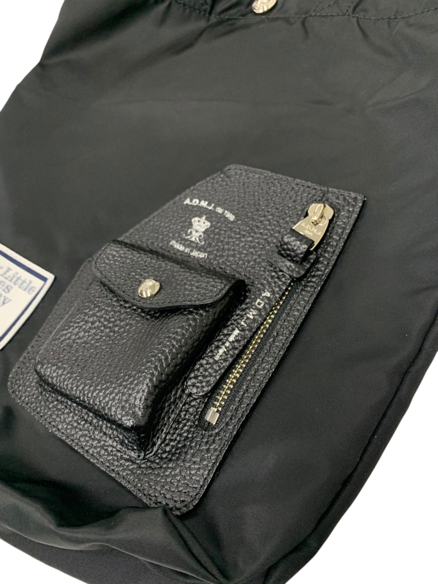 エーディーエムジェイ デービス トートバッグ ブラック ナイロン レザー ITI5EQX3BA36